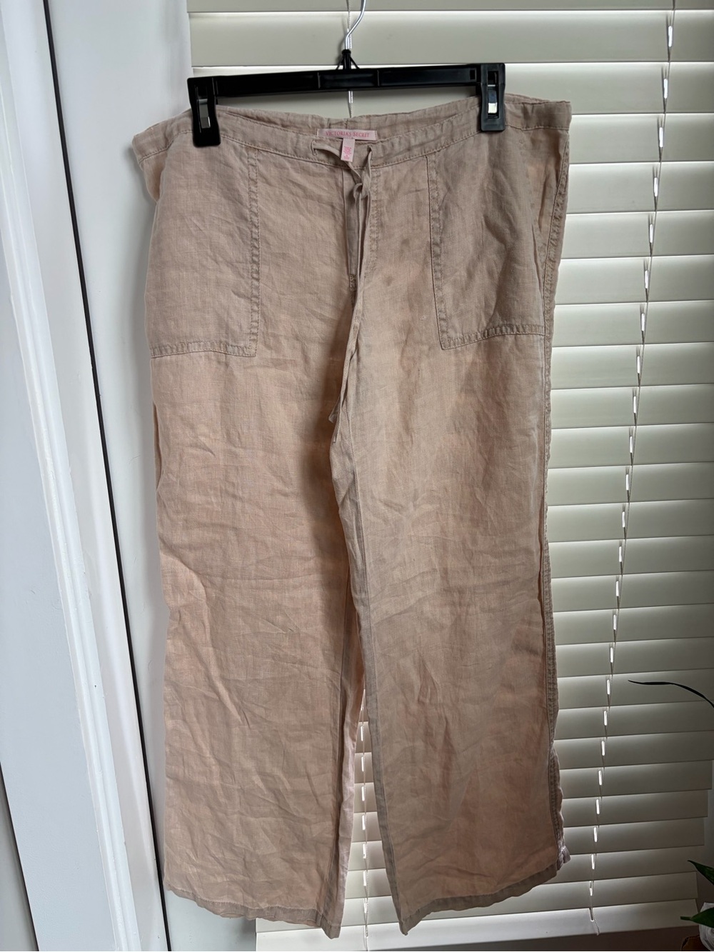 Vintage Victoria Secrete Beige Linen Low Waist Pants